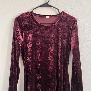 Michael Kors Medium Dress Midi Bodycon Velvet Stretch Burgundy